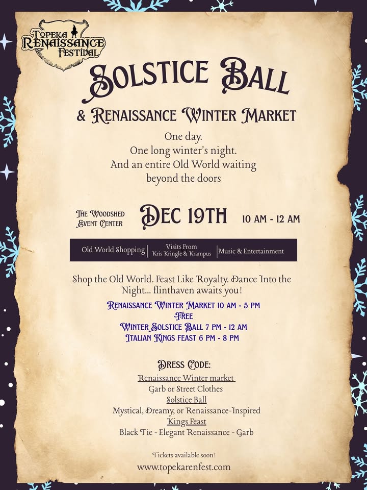 Topeka Renaissance Solstice Ball & Renaissance Winter Market