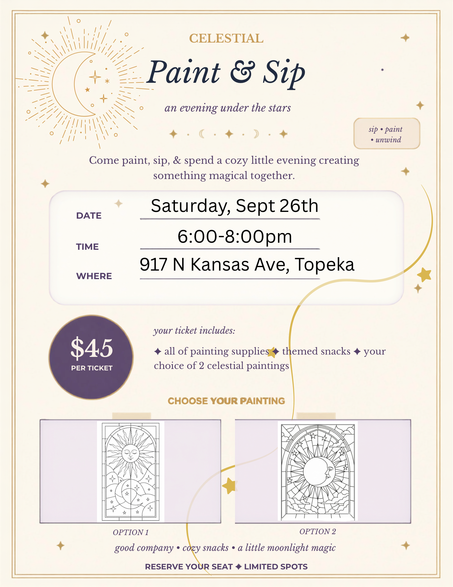 Celestial paint and sip
