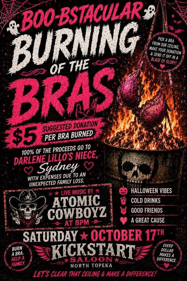 Burning of the Bras with live music by Atomic Cowboyz 🔥👙🎶